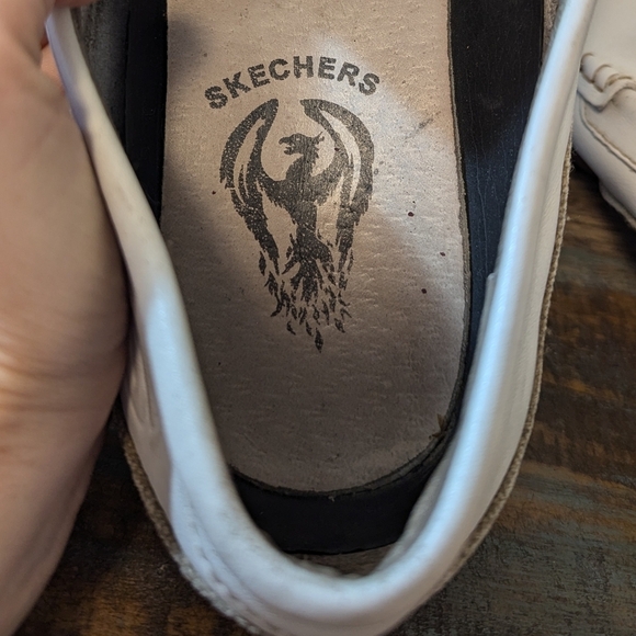 Skechers Men's Leather Canvas White Slip On Phoenix Driving Moccasins Loafer, 13 - Picture 7 of 9